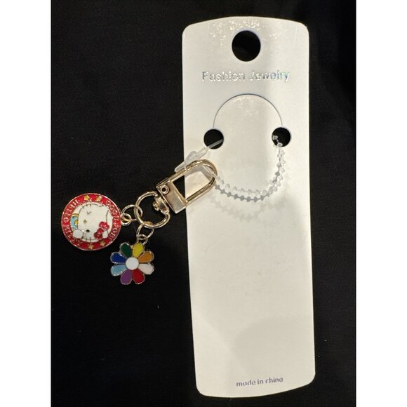 Cute Bag Keychain Hello Kitty Colorful Enamel Zipper Pull Charm Keyring NEW - Picture 3 of 4